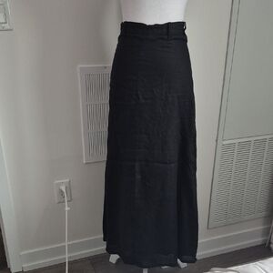 Faithfull The Brand Black Linen Maxiskirt Size 2